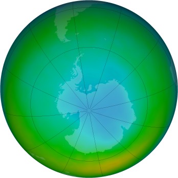 Antarctic ozone map for 2014-07